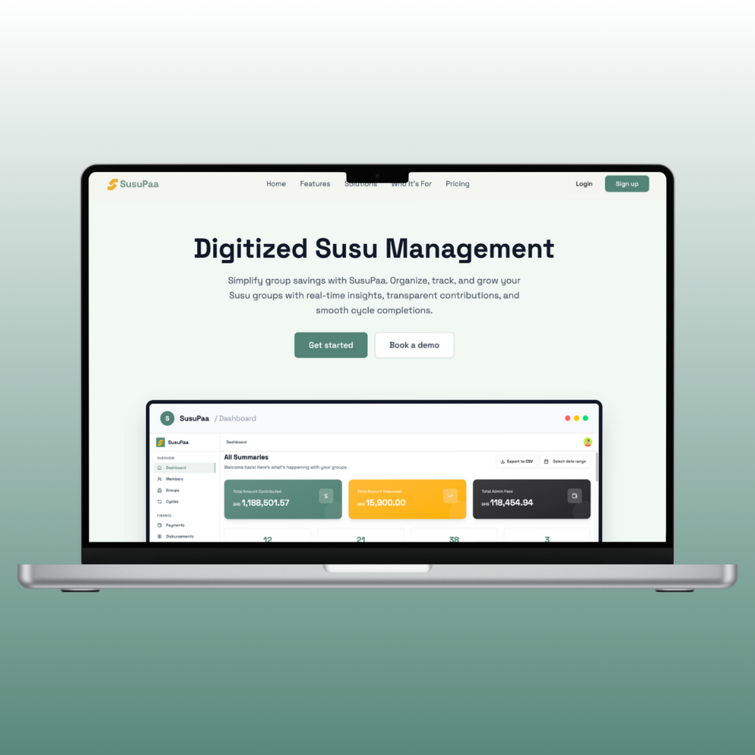 SusuPaa Platform screenshot 2